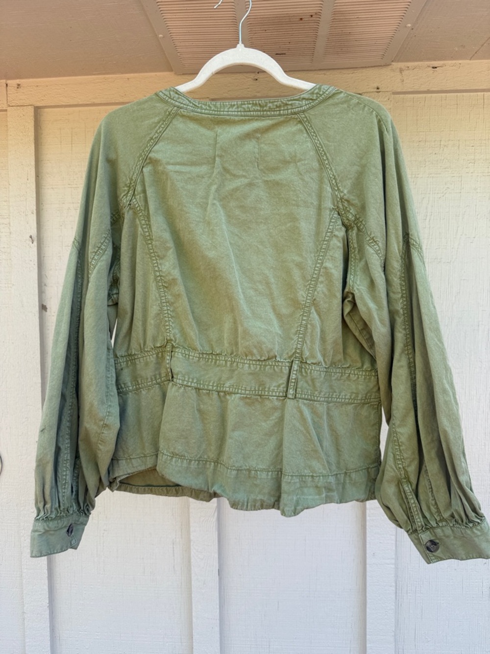 Women’s Olive Green Zip-Front Casual Jacket - Picture 5 of 5